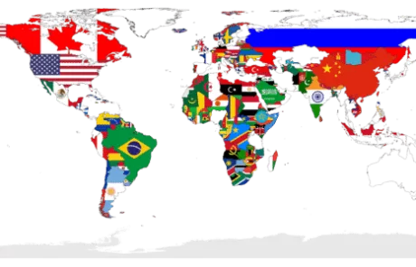 map with country flags