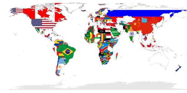 map with country flags