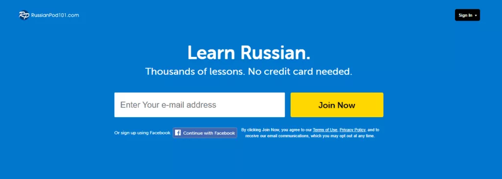 russianpod101 homepage