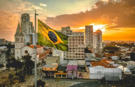 brazilian city with flag