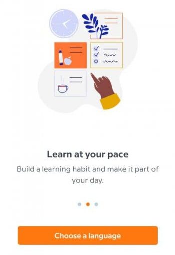 Babbel signup screen