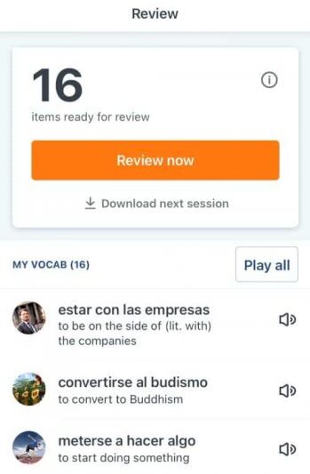 Babbel review vocabulary