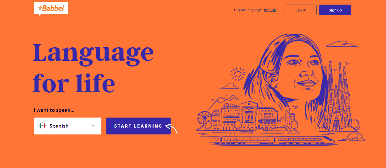 Babbel App homepage