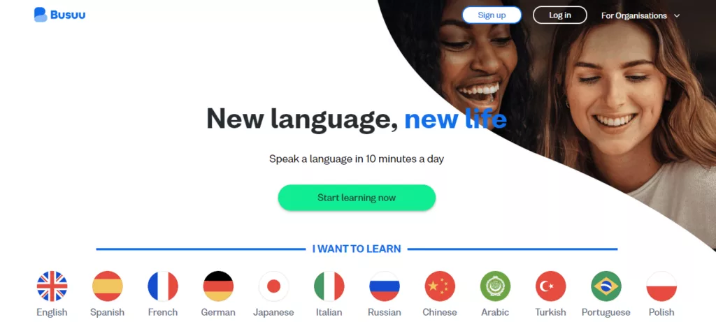 busuu homepage