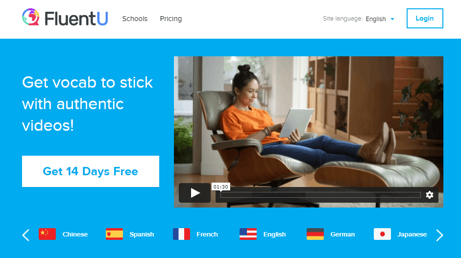 FluentU App Homepage