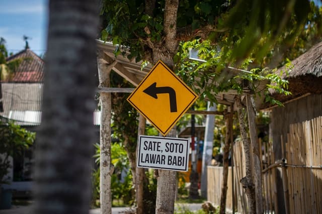road sign in indonesian