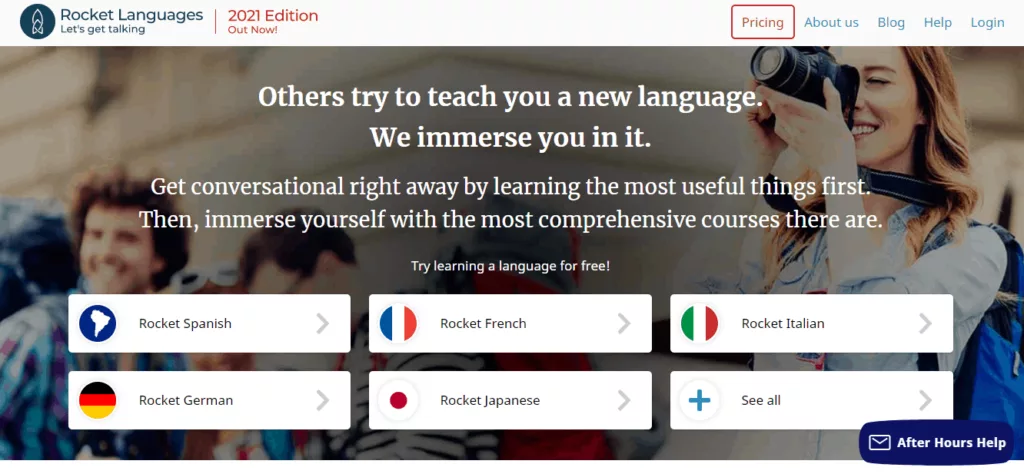 rocket languages homepage