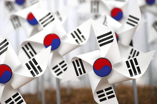 pinwheels with korean flag
