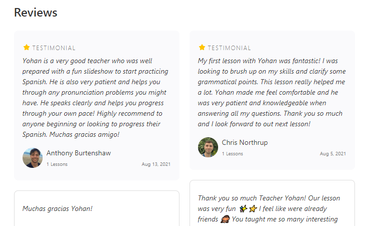 italki feedback from students