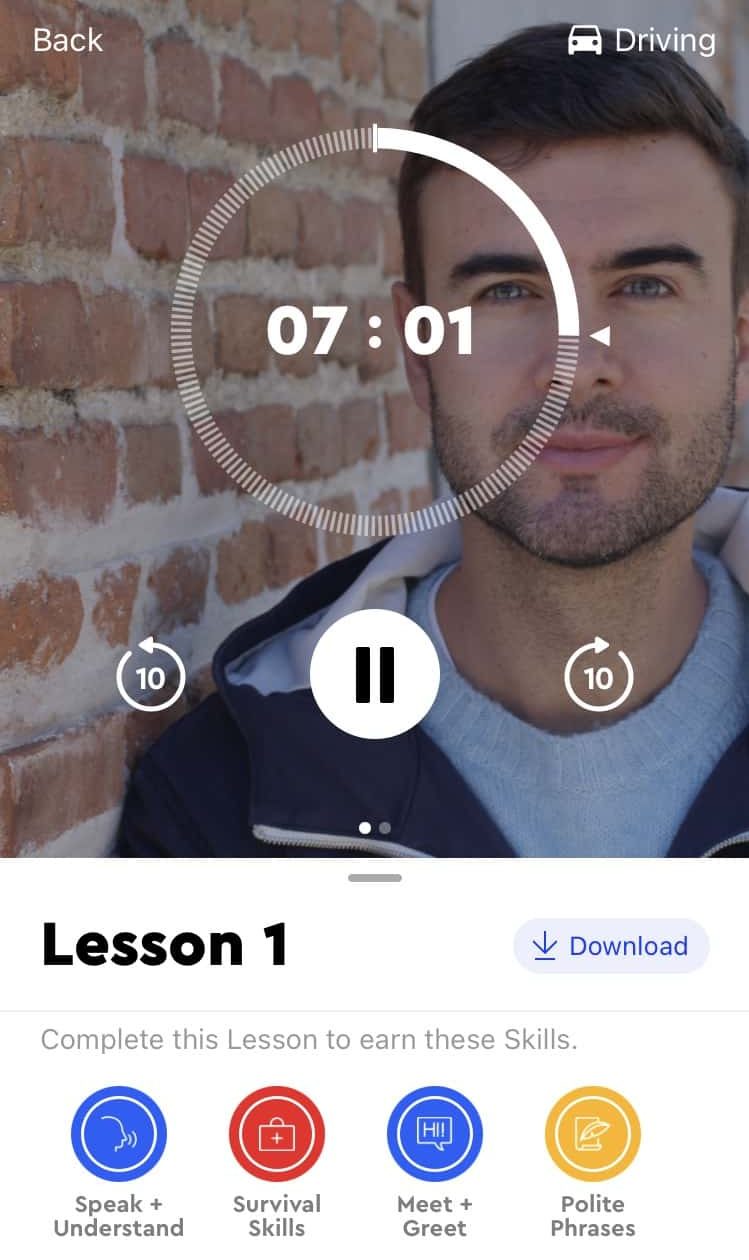 Pimsleur Learning Experience Screenshot