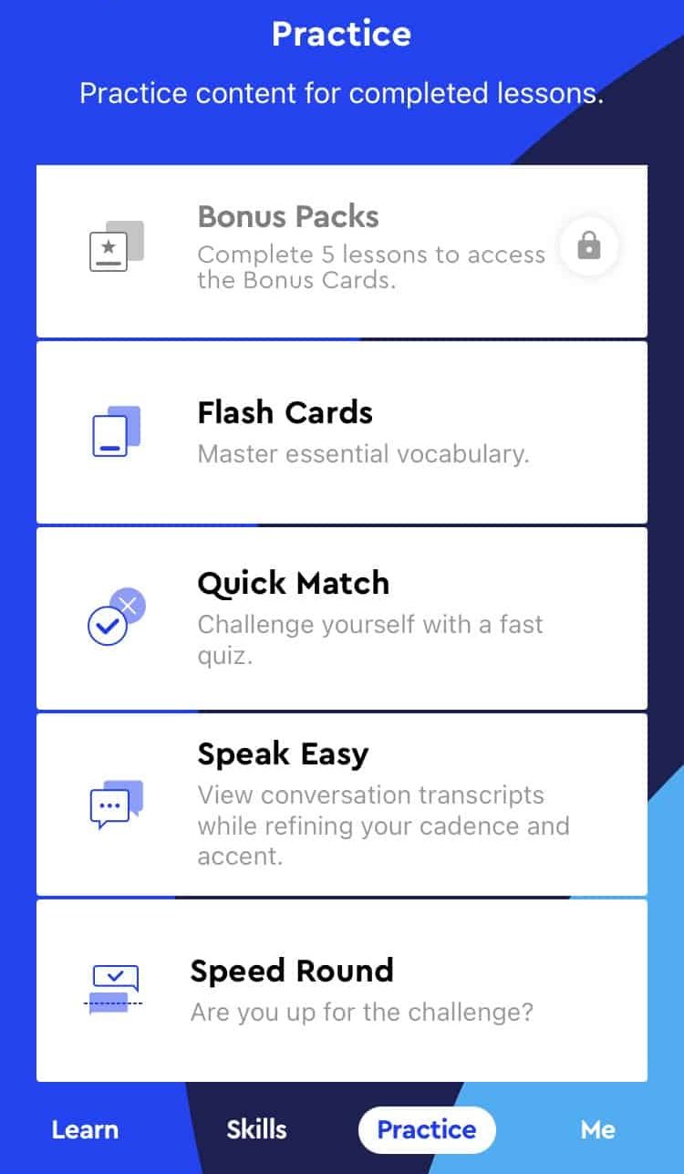 Pimsleur Subscription Features Screenshot