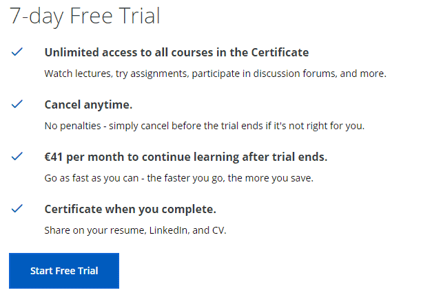 Coursera Free Trial