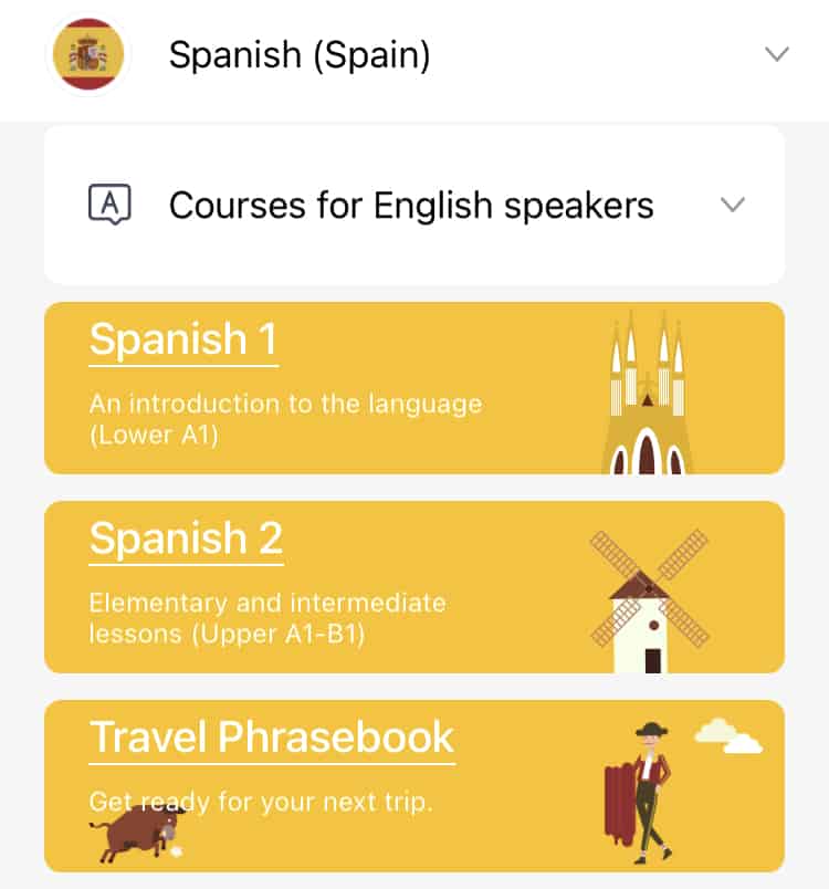 LingoDeer Spanish review screenshot