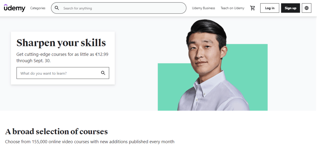 Udemy homepage