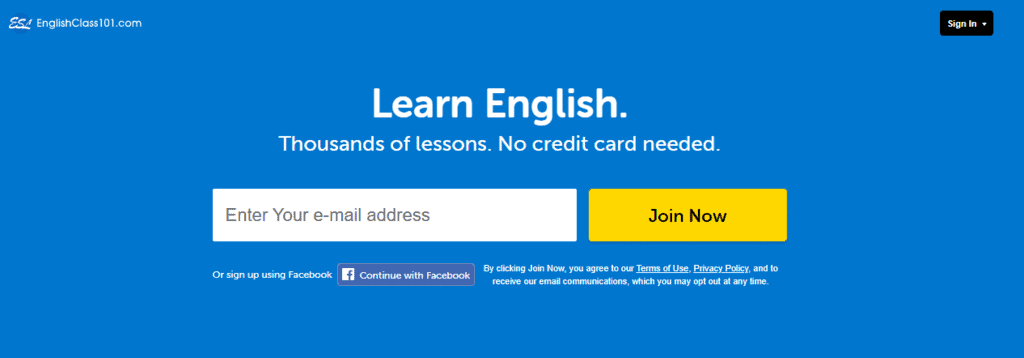 englishclass101 homepage