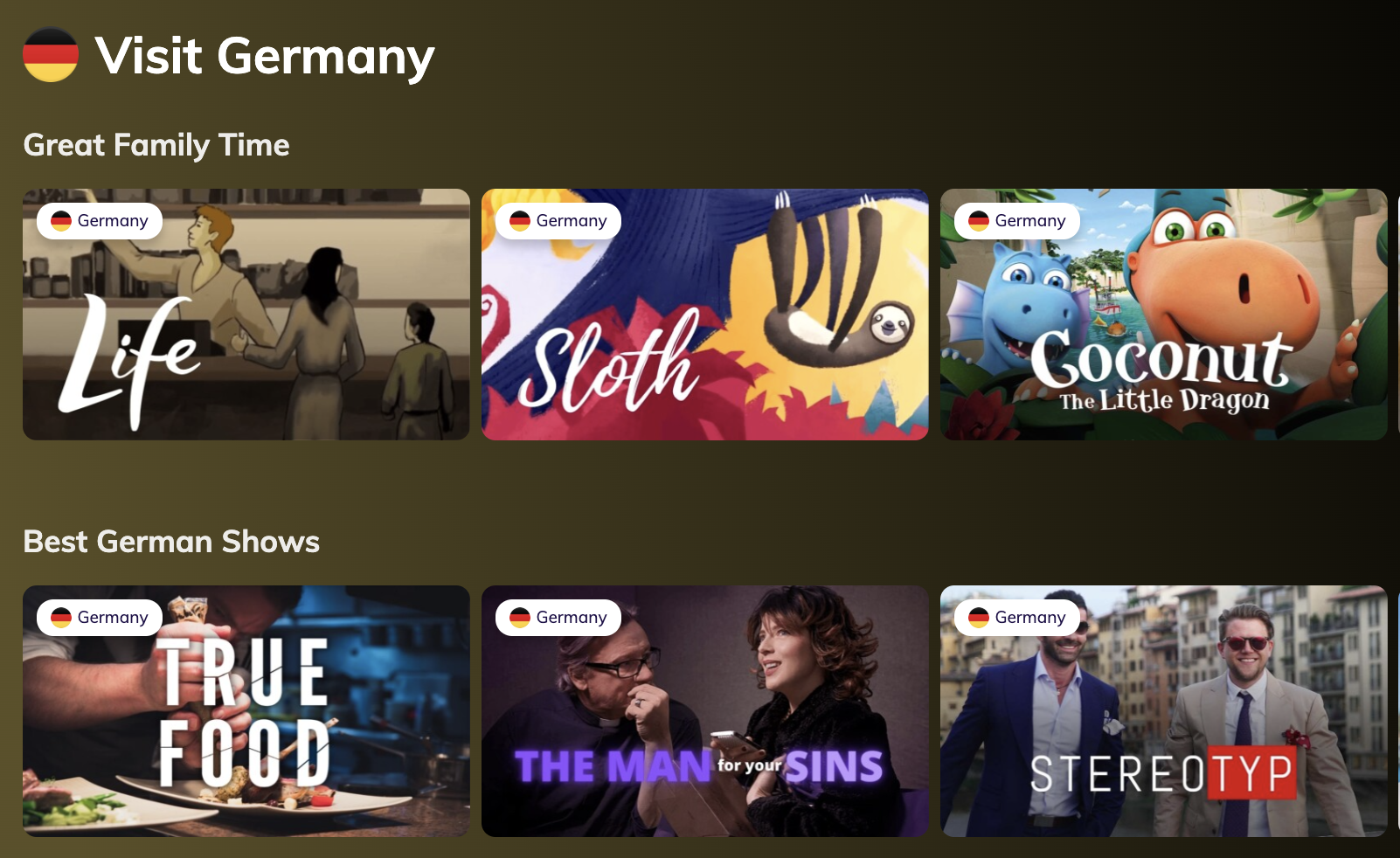 Lingopie German options