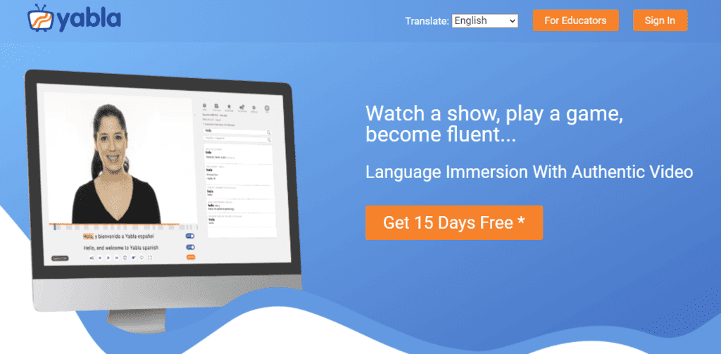 Yabla Homepage