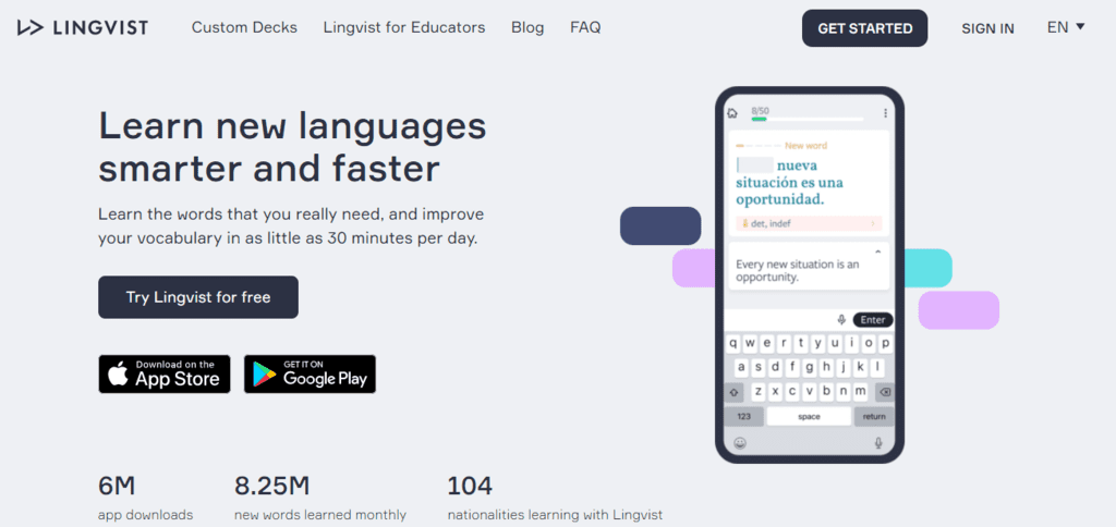 lingvist homepage