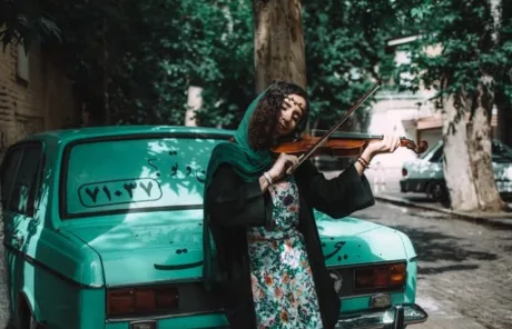 persian woman playing violin