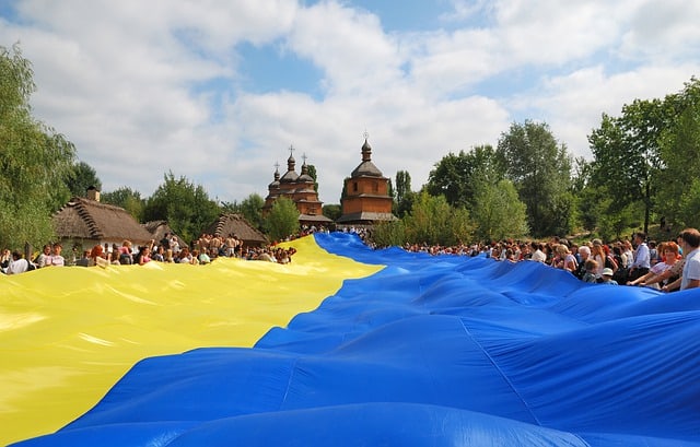 Ukrainian Celebration with the Flag