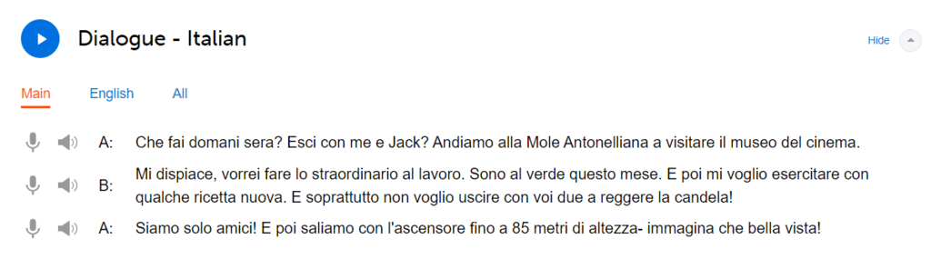 italianpod101 dialog