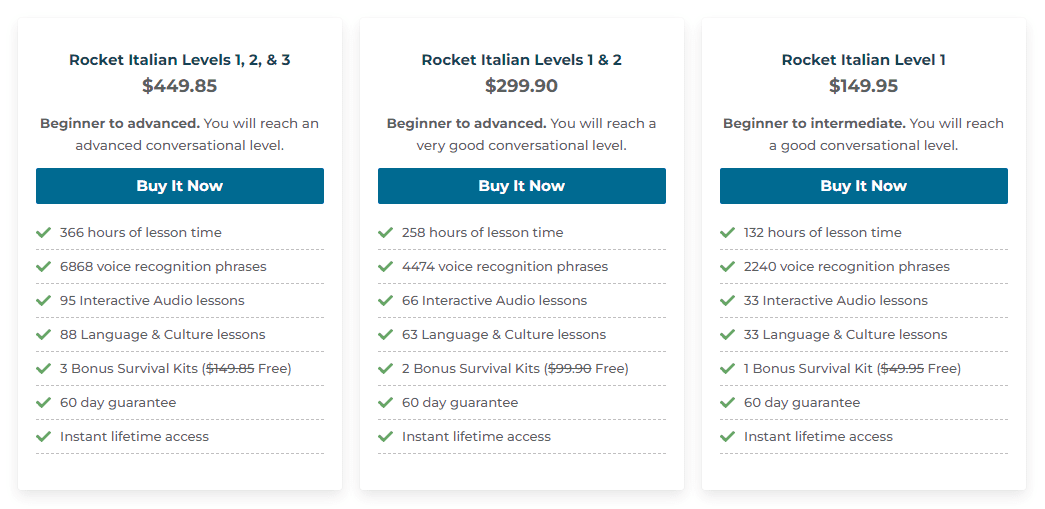 rocket italian price