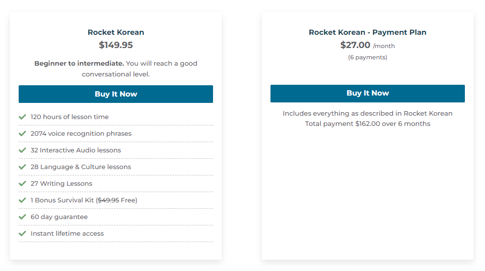 rocket korean price