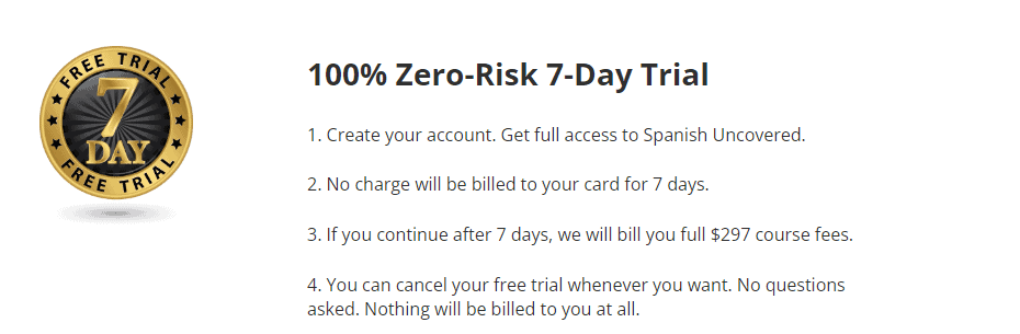 spanish uncovered trial