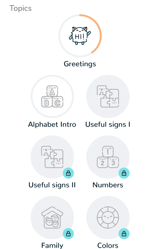 topics of asl bloom lesson