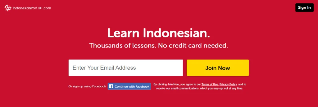 IndonesianPod101 homepage