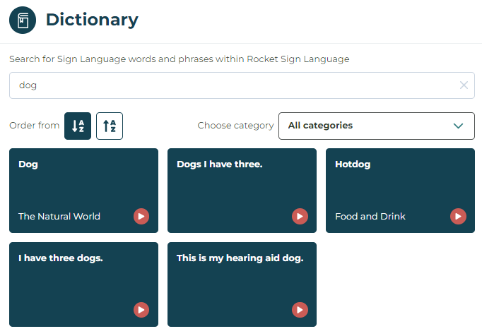 Rocket ASL Dictionary
