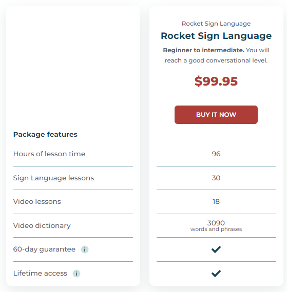 Rocket Sign Language price