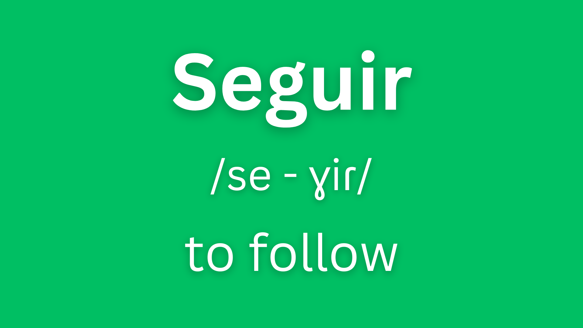 Seguir conjugation
