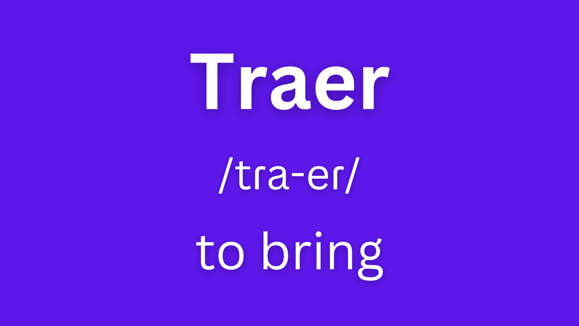 traer conjugation