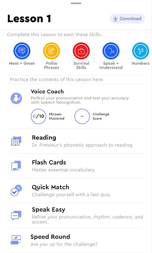 Pimsleur lesson