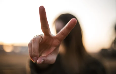 two hand sign