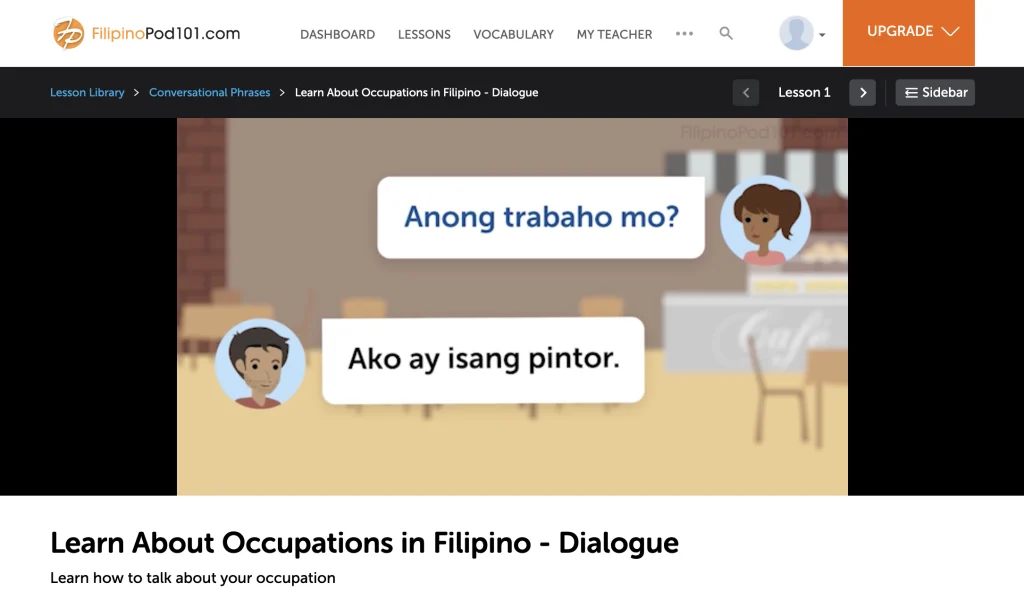 FilipinoPod101 video lesson