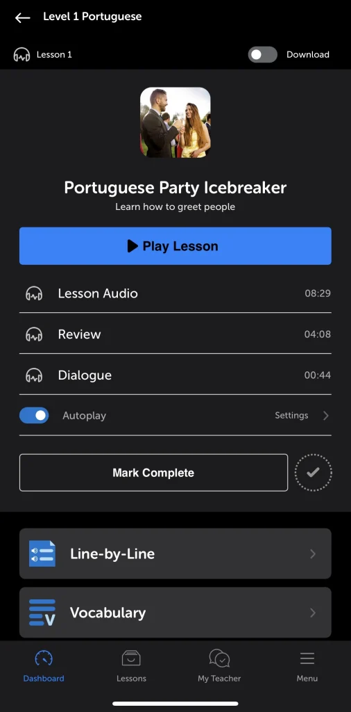 PortuguesePod101 lesson