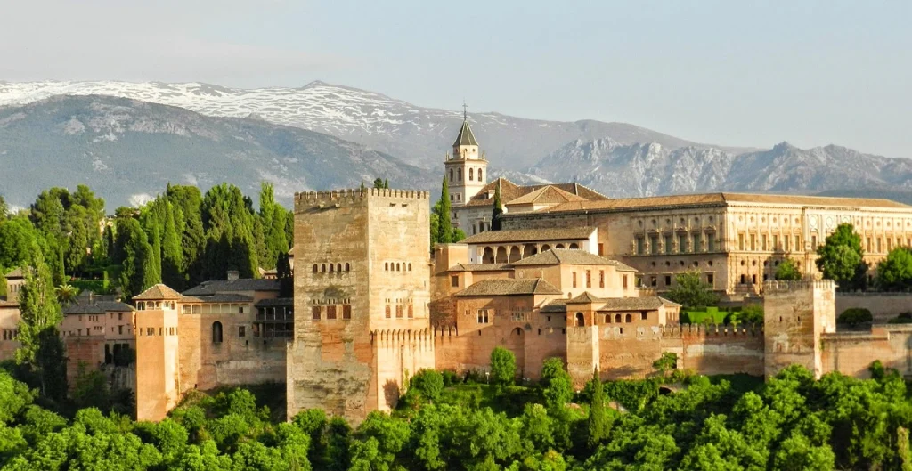 This image shows an Arabic Alhambra building in Andalusia, Spain.