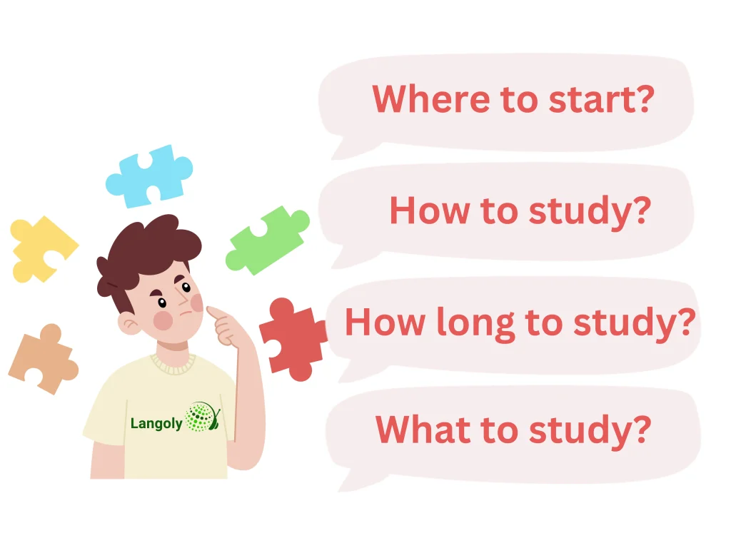 A child thinks about the questions: Where to start? How to study? How long to study? What to study?